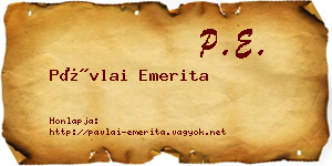 Pávlai Emerita névjegykártya